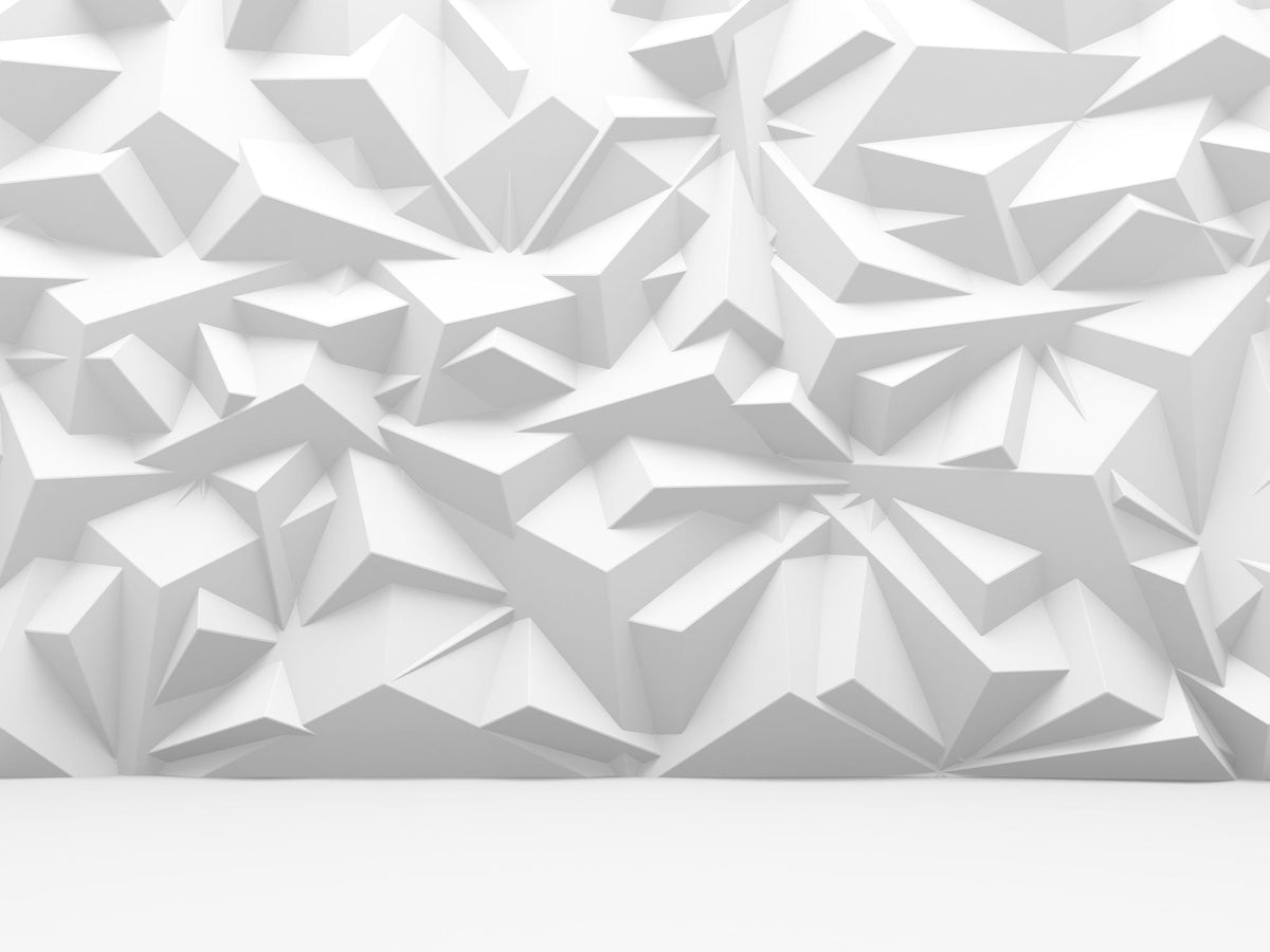 Abstract geometric pattern with white triangles on a white background