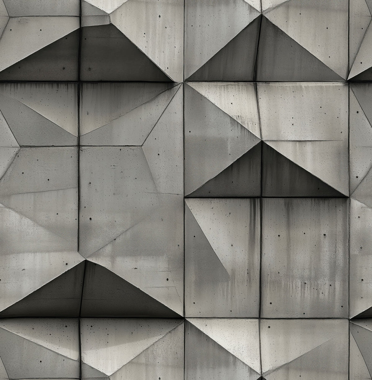 3D Concrete Cubes Mural