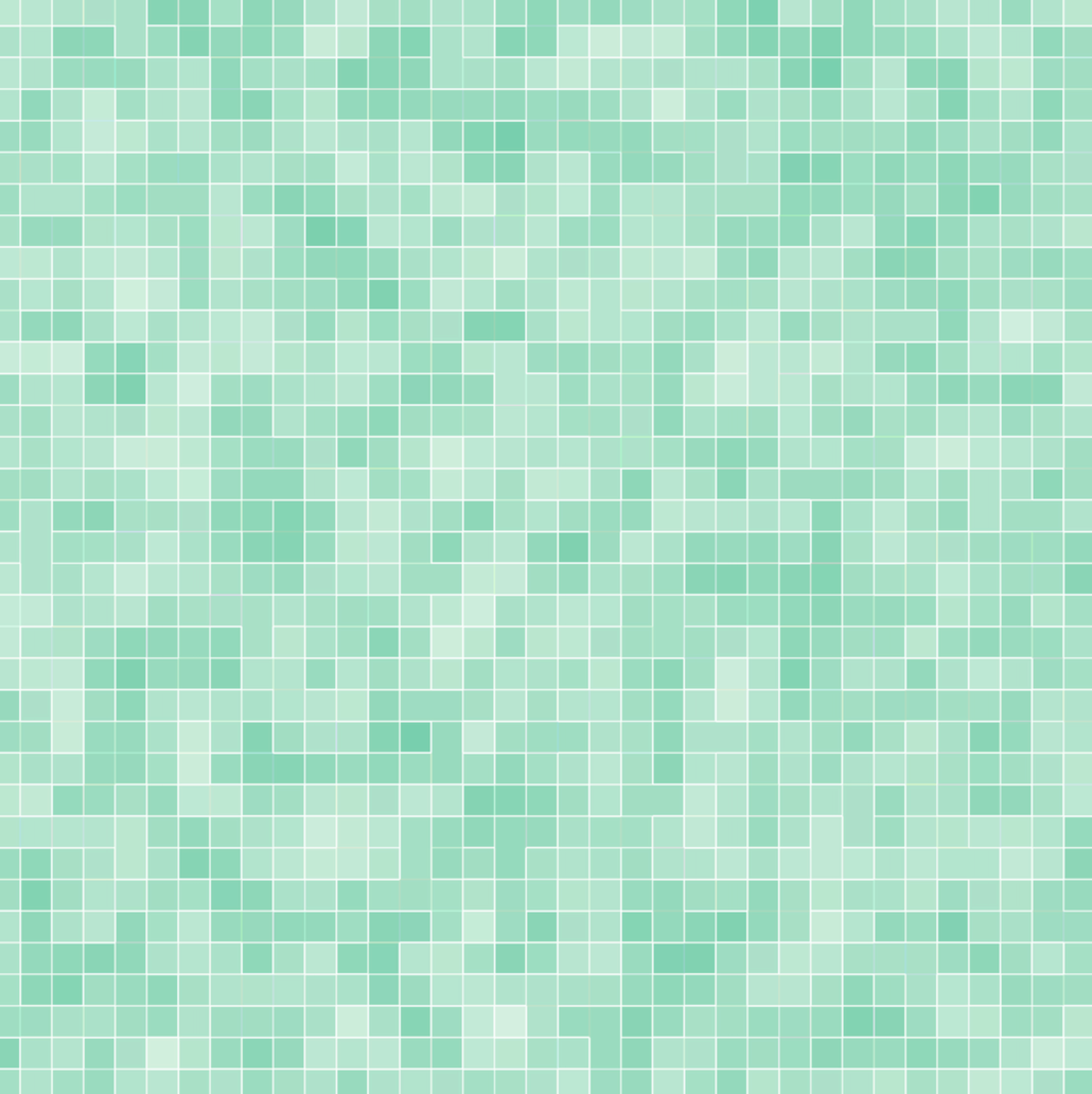 Mosaic pattern of green and white squares