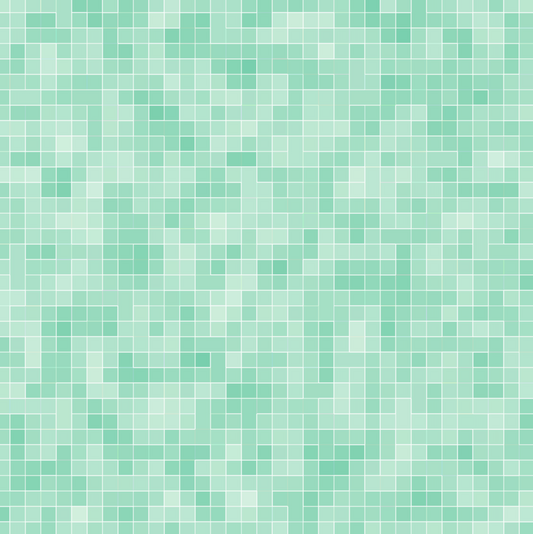 Mosaic pattern of green and white squares
