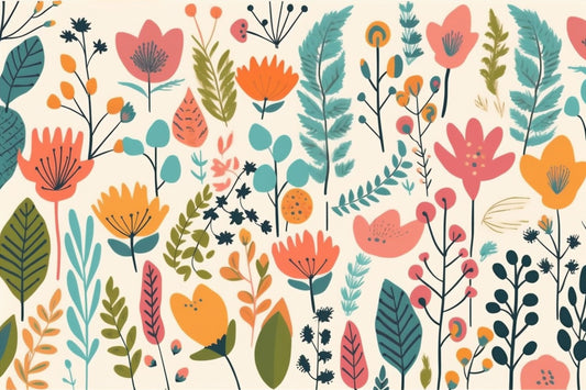Bright Botanical Blooms Mural