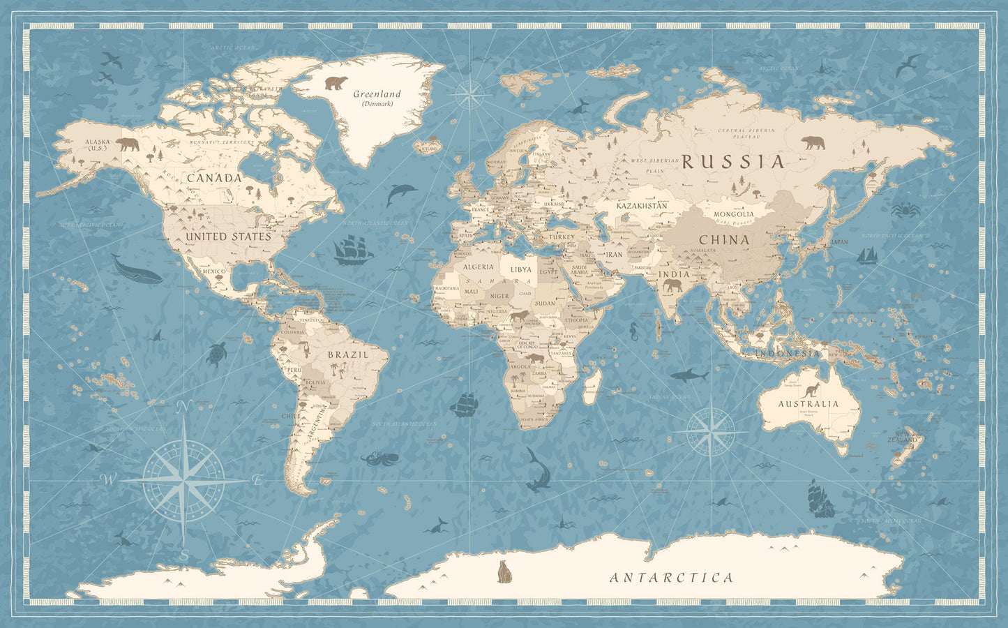 Directions Map Mural