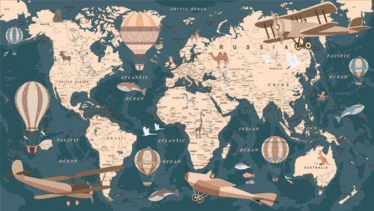 Into The Blue Map Mural