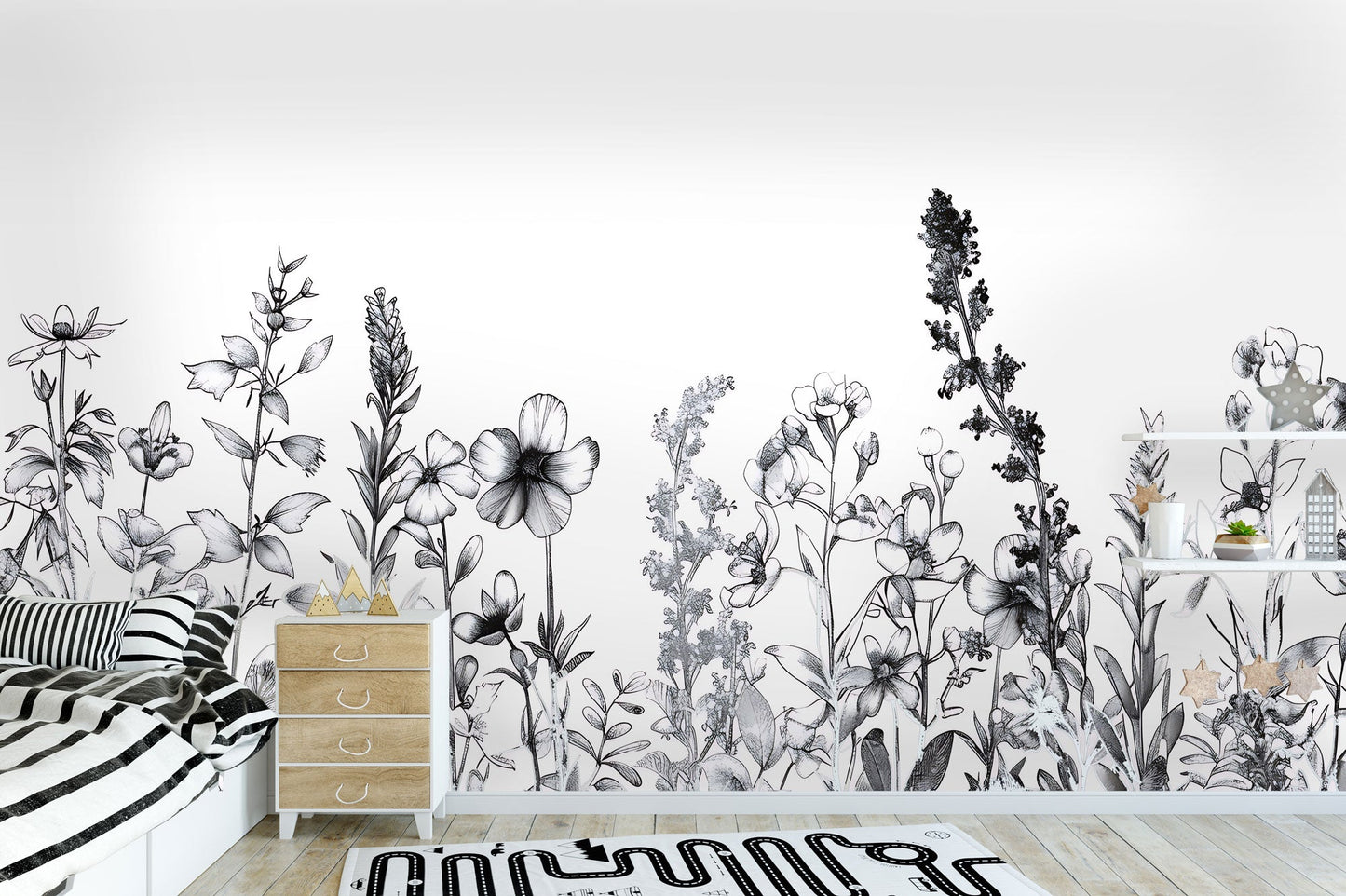 Mono Blooms Mural