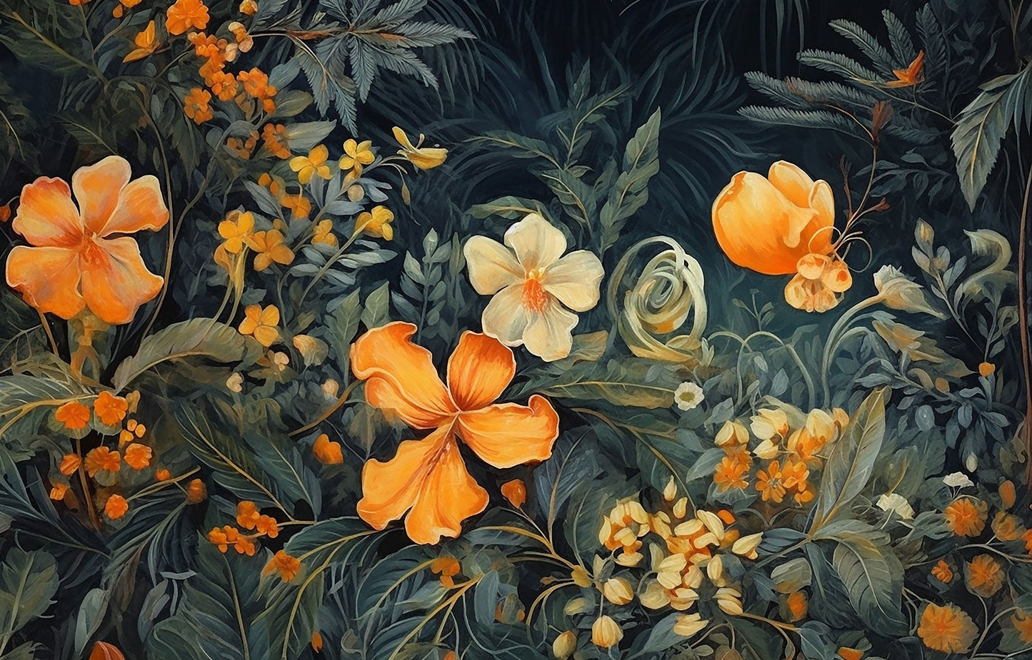 Mottled Orange Oleo Mural