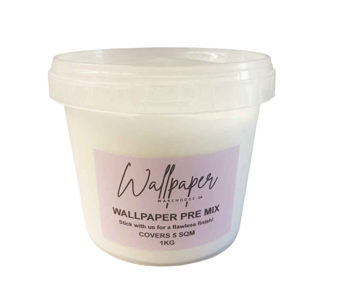 White container of Wallpaper Warehouse wallpaper pre-mix on a white background