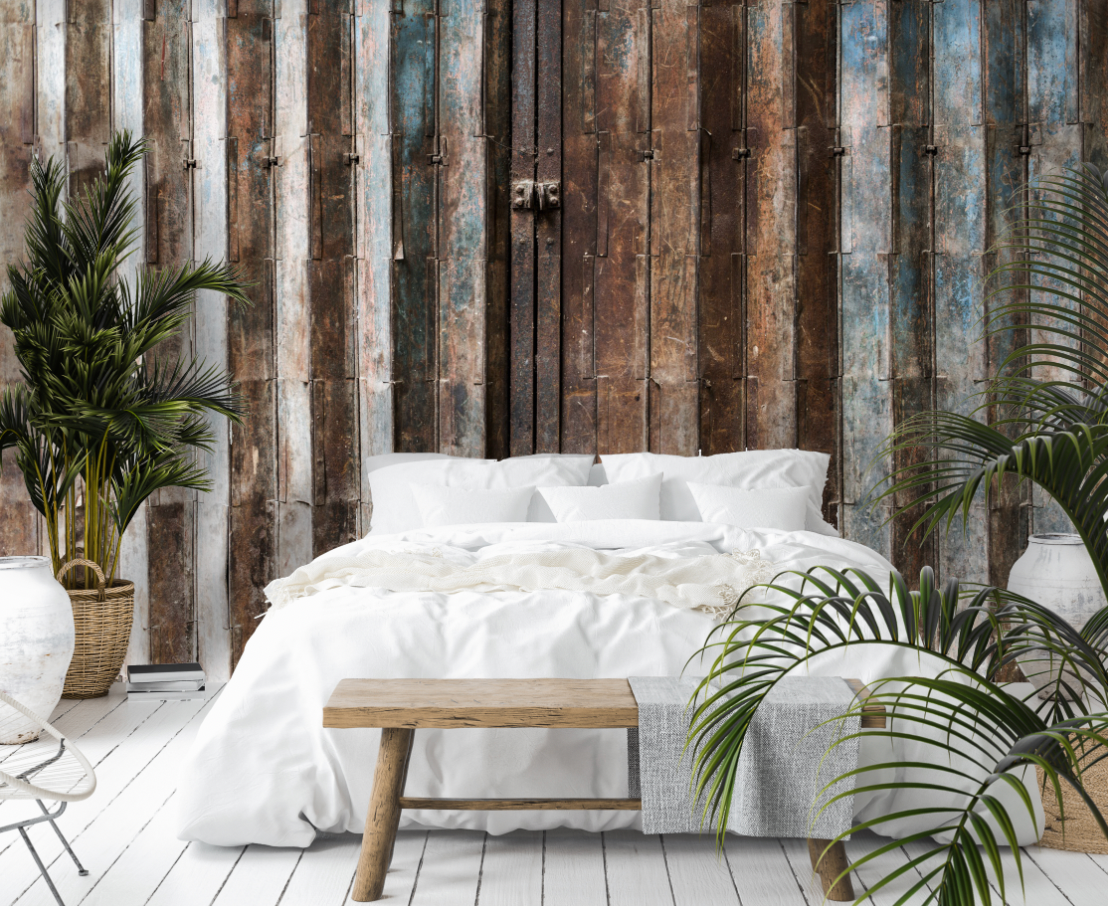 Rustic Steel Door Mural