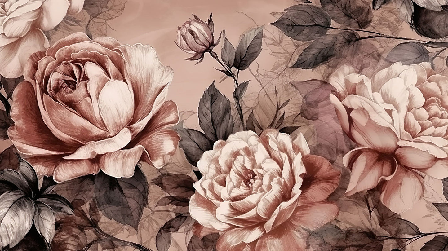 Sketched Flower Mural