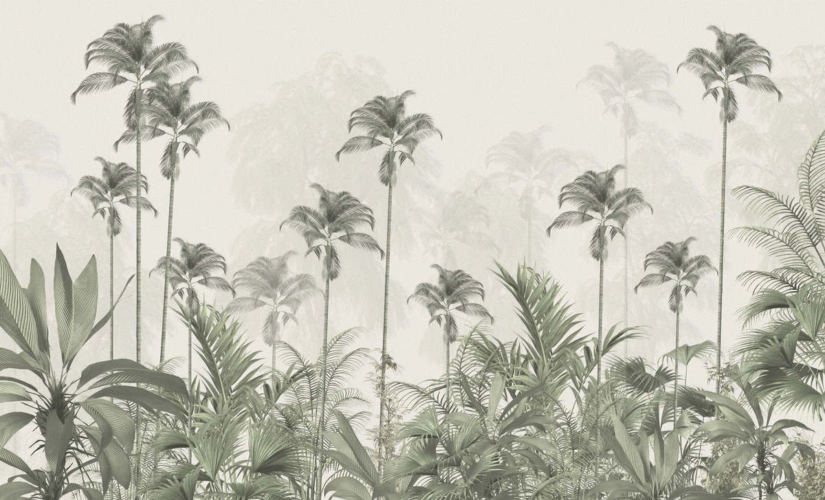 Tropical plant design on a light background