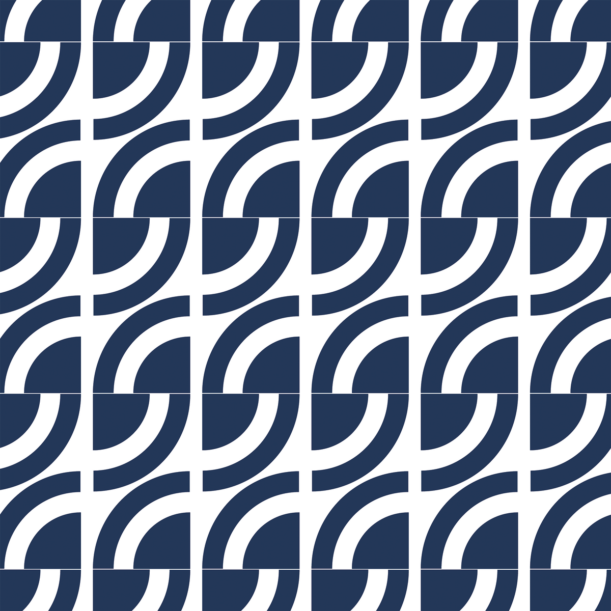 Pattern of blue and white curved lines on a geometric grid