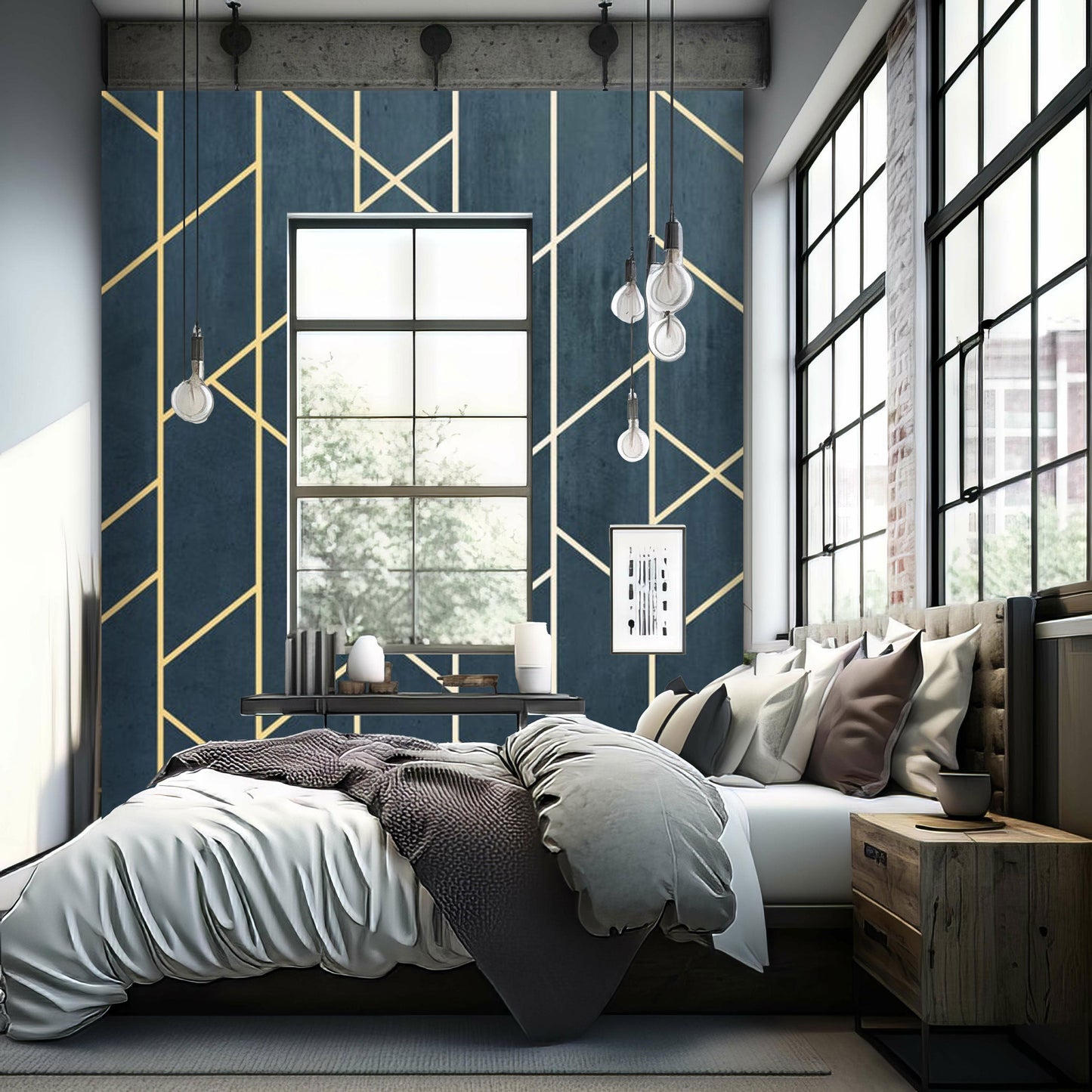Washed Geo Lines Mural