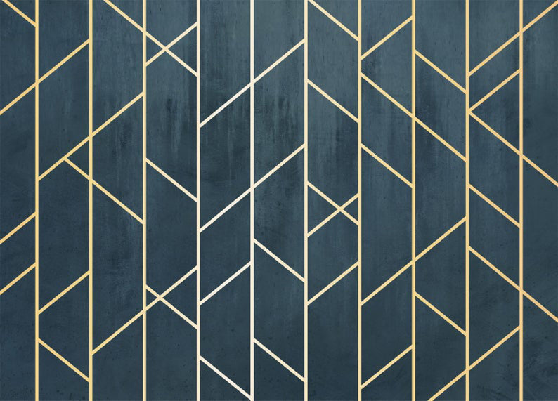 Washed Geo Lines Mural