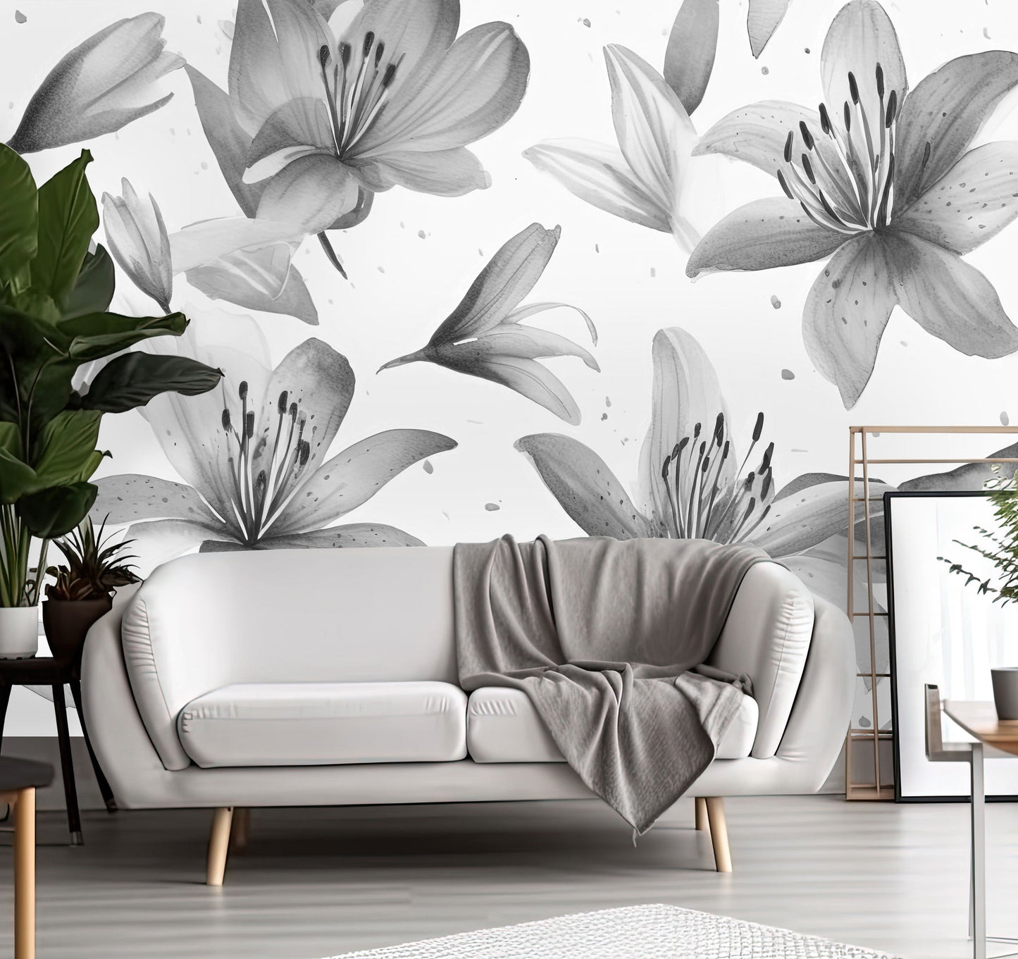 Watercolour Lillies Mural