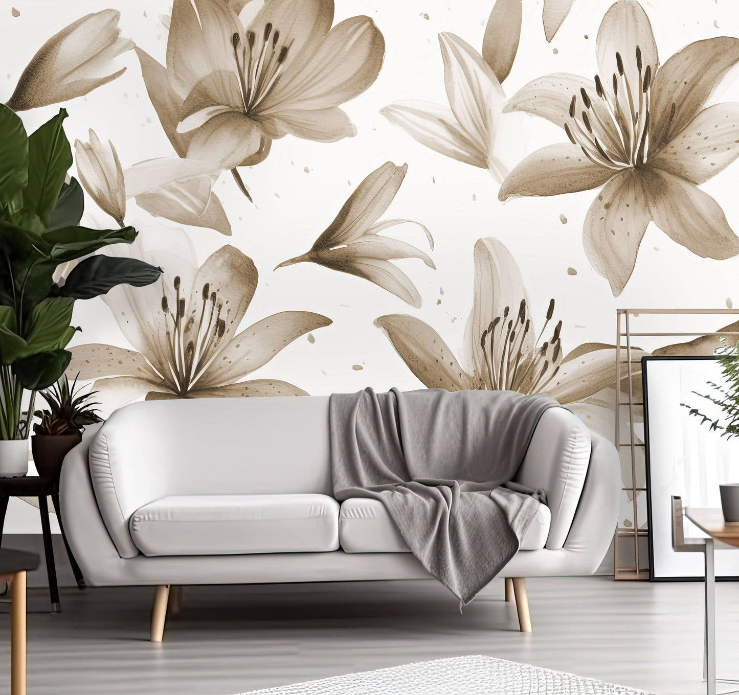 Watercolour Lillies Mural