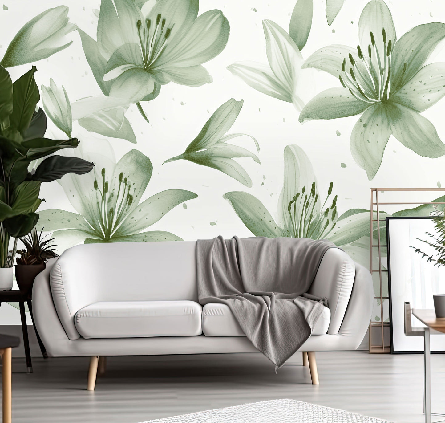 Watercolour Lillies Mural