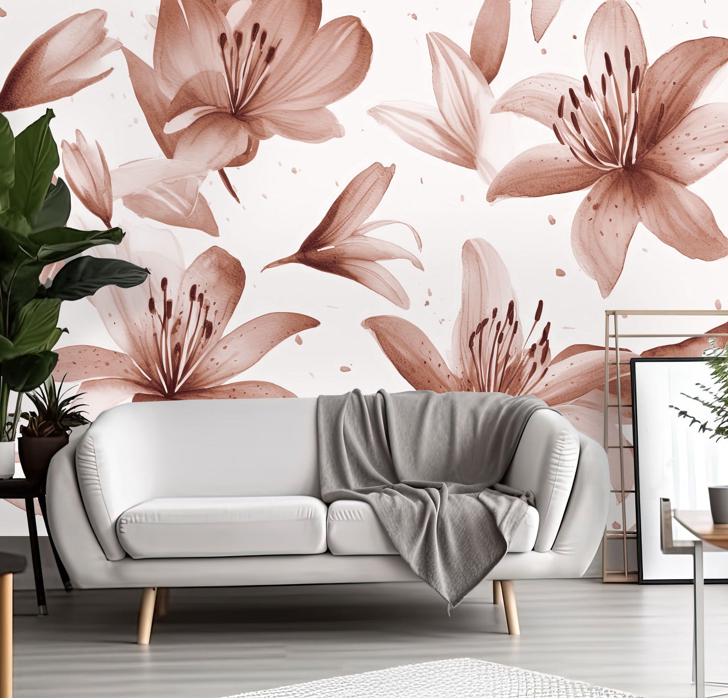Watercolour Lillies Mural