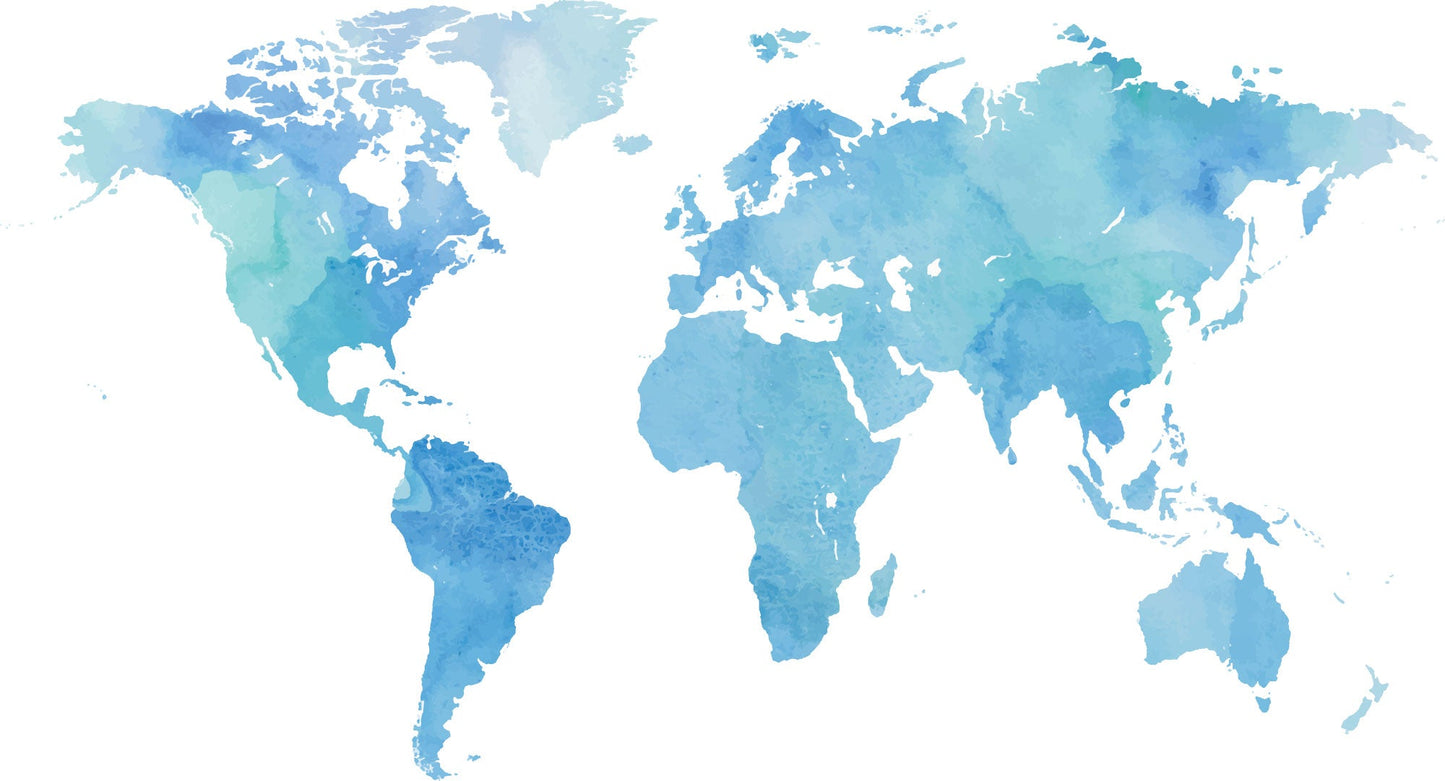 Watercolour Map Mural