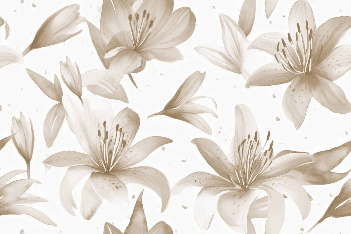 Pattern of beige flowers on a light background