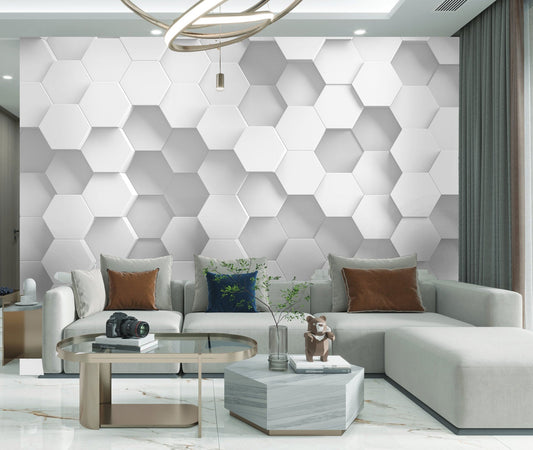 3D Hexagon Mural