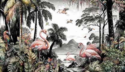 Flamingo Paradise Mural