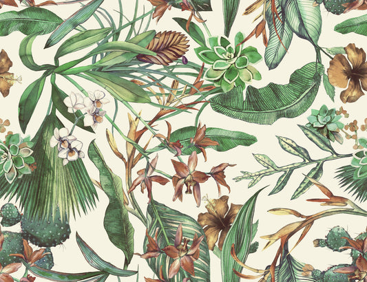 Antique Malvaceae Mural