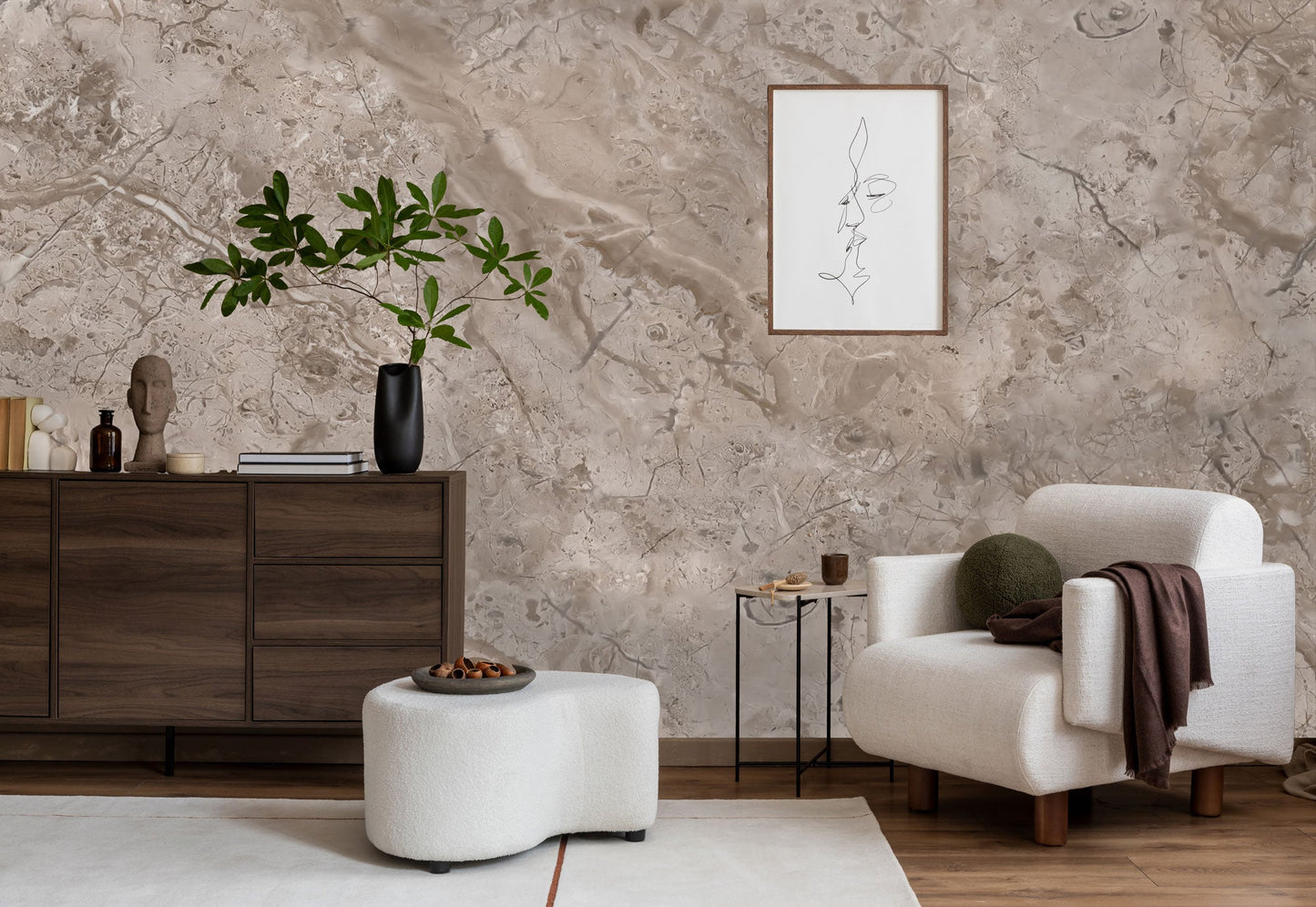 Brown Crack Marble Mural