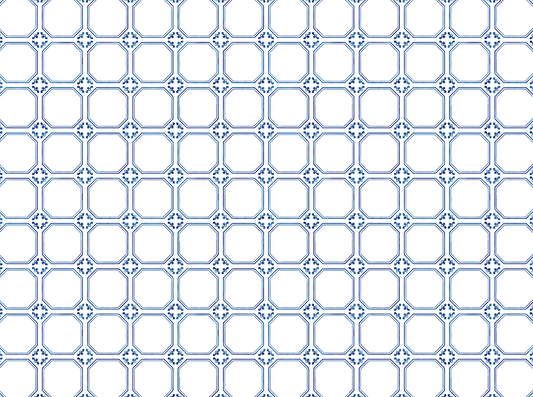 Geometric pattern with blue lines on a white background