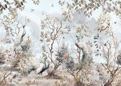 Chinoiserie Peacock Garden Mural