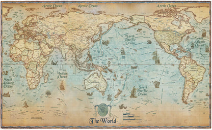 Earth Tone Map Mural