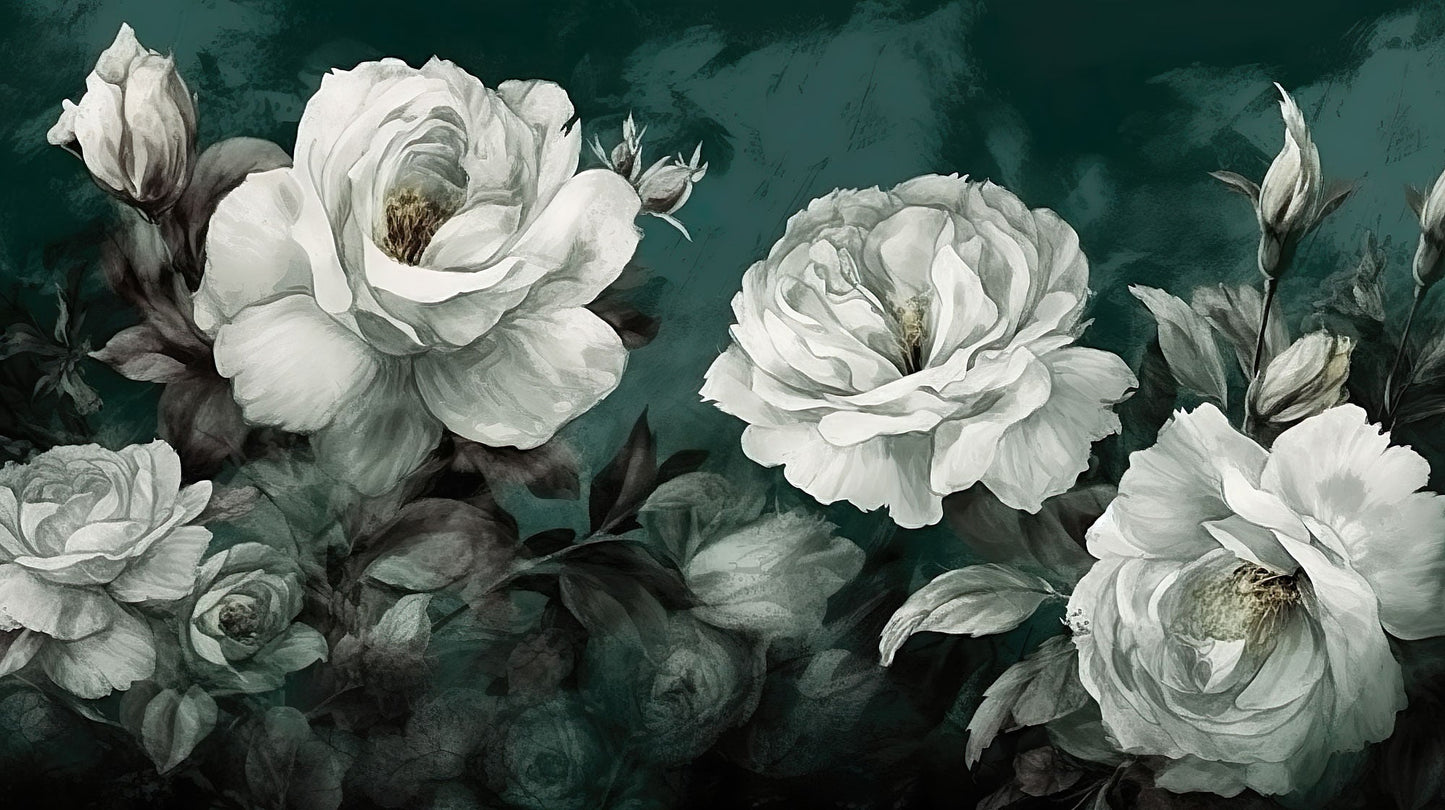 Emerald Roses Mural