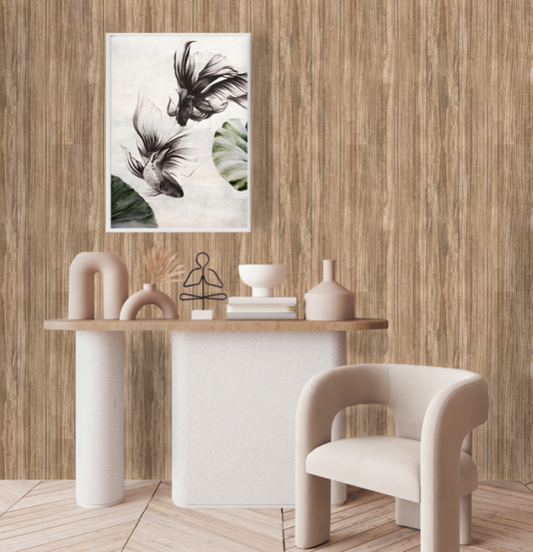 Textured Wood Planks Wallpaper