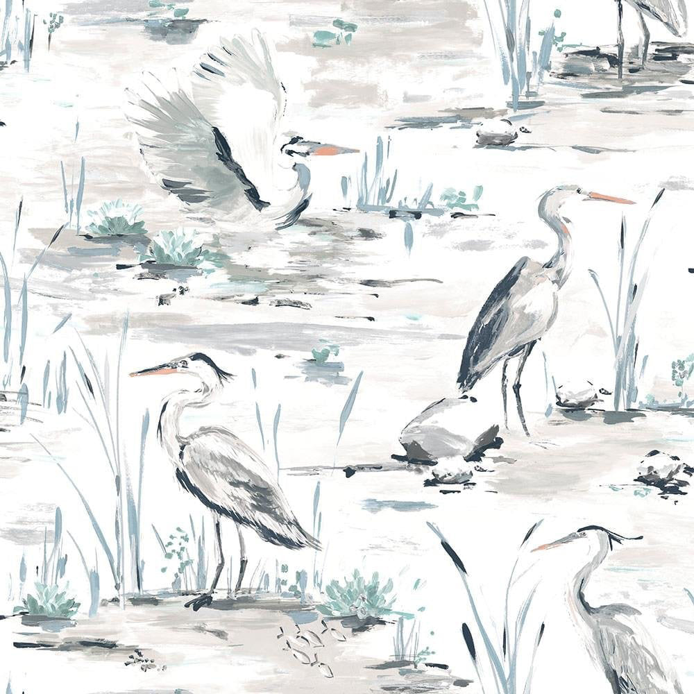 Linear Brush Heron Wallpaper