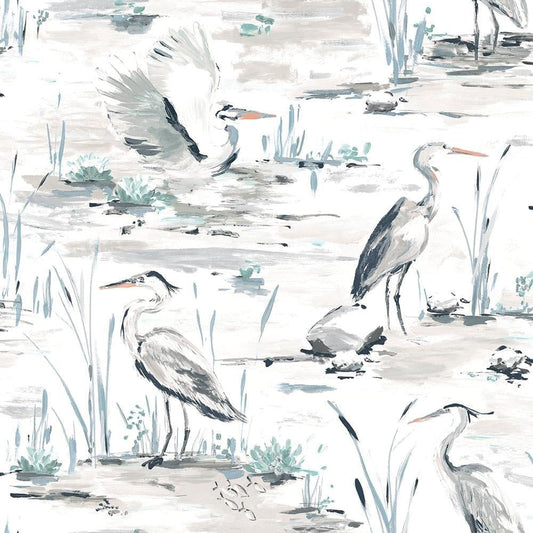 Linear Brush Heron Wallpaper