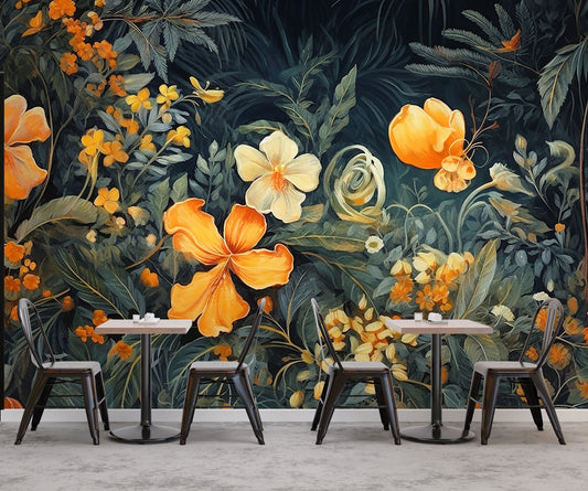 Mottled Orange Oleo Mural