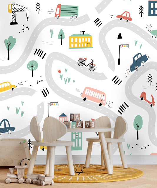 Pastel Road Race Mural
