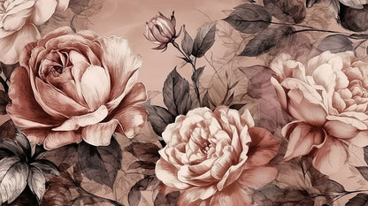 Sketched Flower Mural