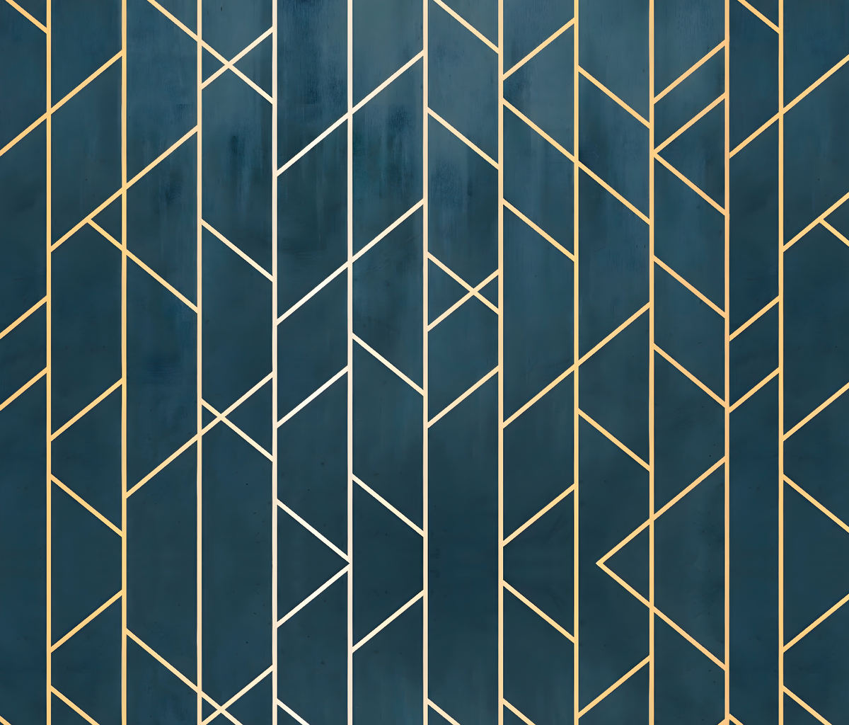 Geometric pattern with gold lines on a blue background