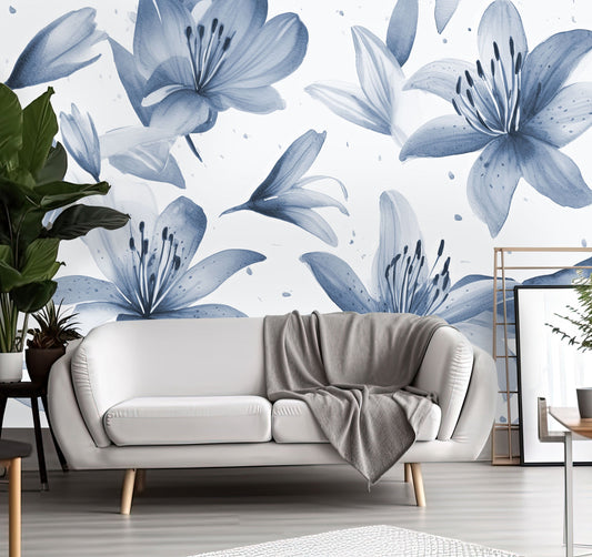 Watercolour Lillies Mural
