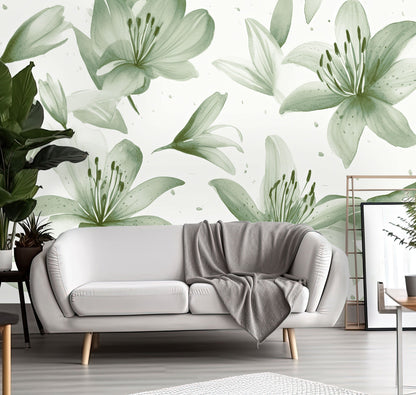 Watercolour Lillies Mural