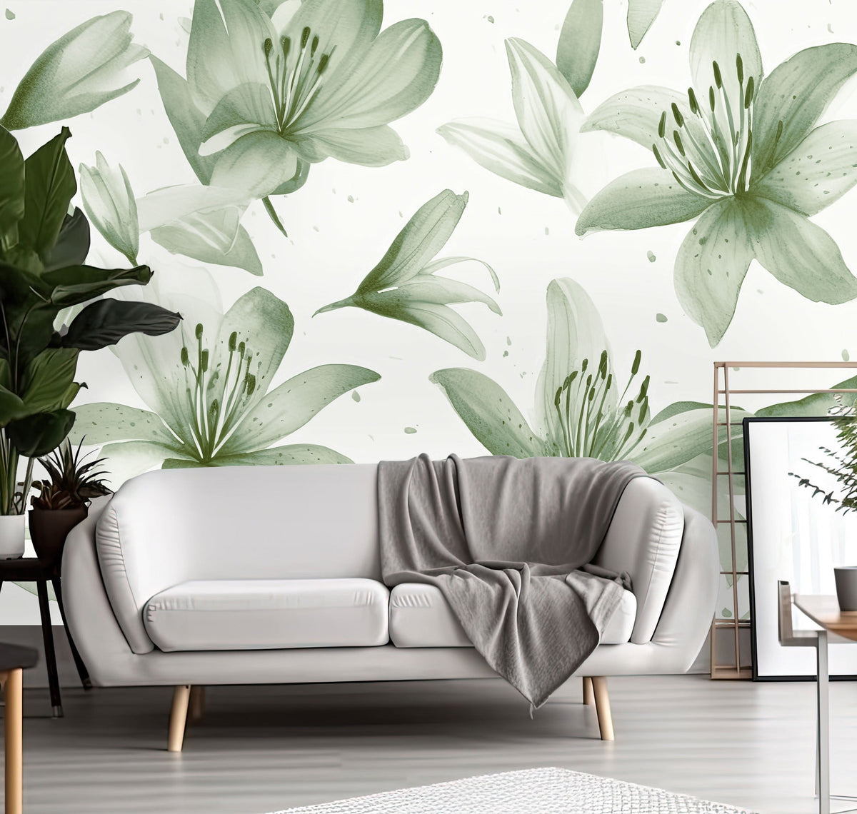 Watercolour Lillies Mural