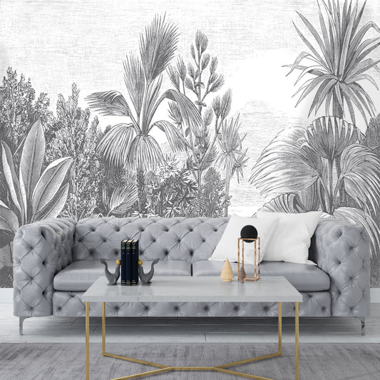 Line Drawn Herbaceous Mural