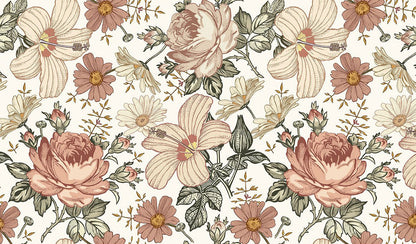 Seam Line Floral Mural