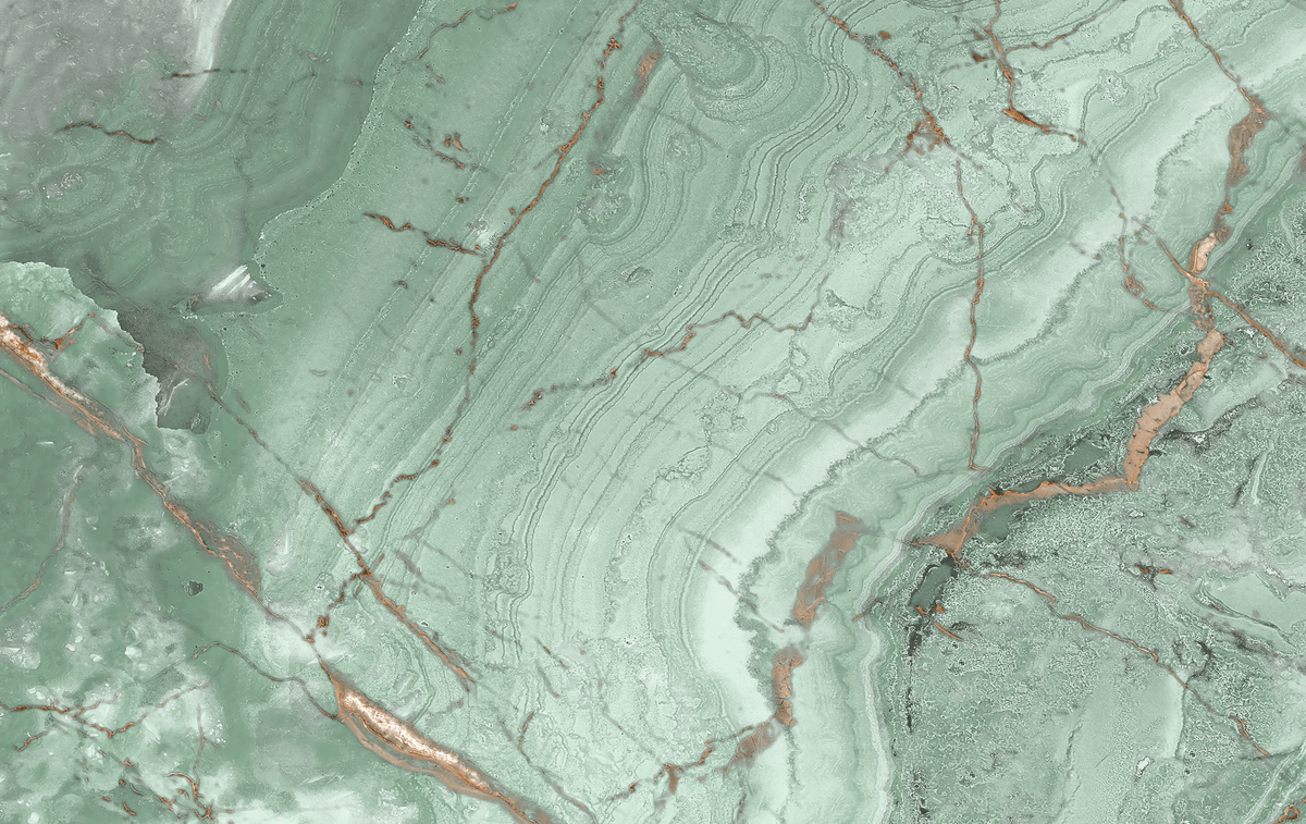 Close-up of green marble with brown veins