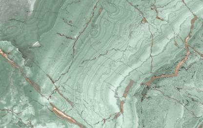 Close-up of green marble with brown veins