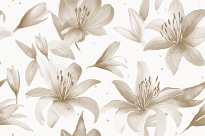 Pattern of beige flowers on a light background